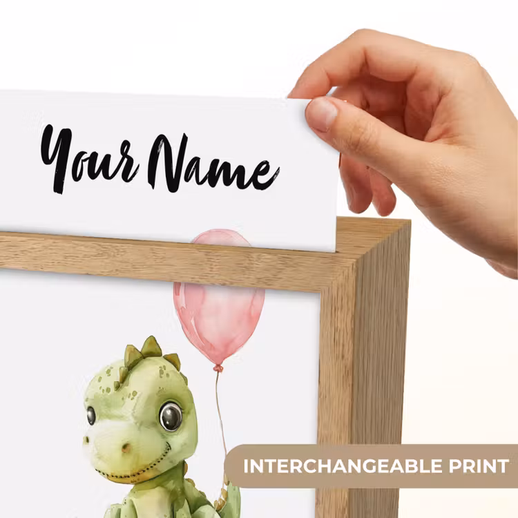 Draak - Baby dier - Roze ballon Light Box met kabel (Kinderlampje) klein -USP_websiteprintEN