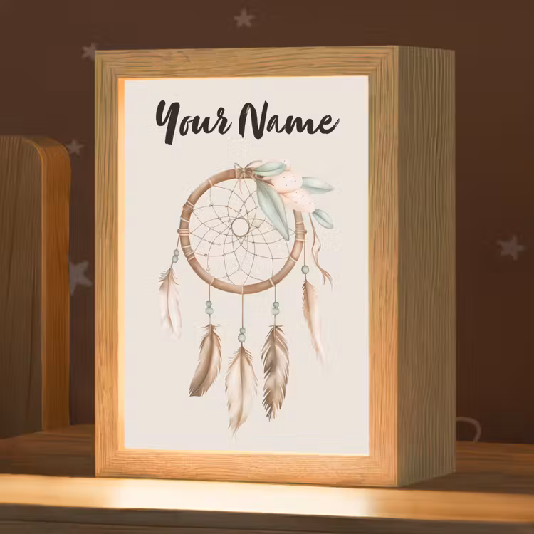 Dromenvanger - Bohemian - Boho - Pastel kleuren Light Box met kabel (Kinderlampje) klein -zzz_3d_website
