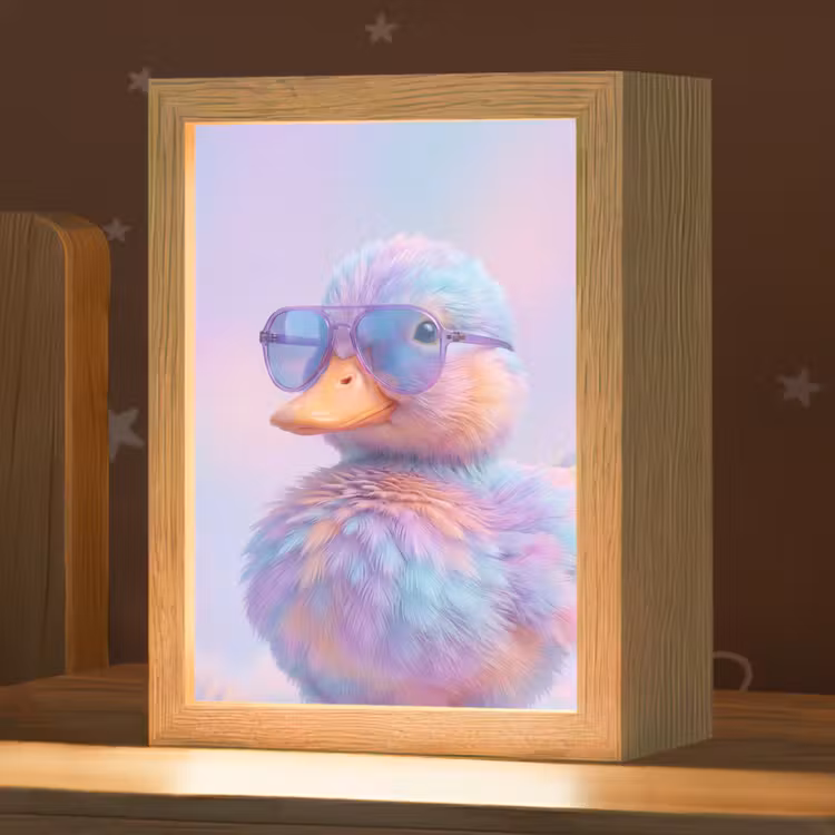 Eend - bril - Pastel Light Box met kabel (Kinderlampje) klein -zzz_3d_website