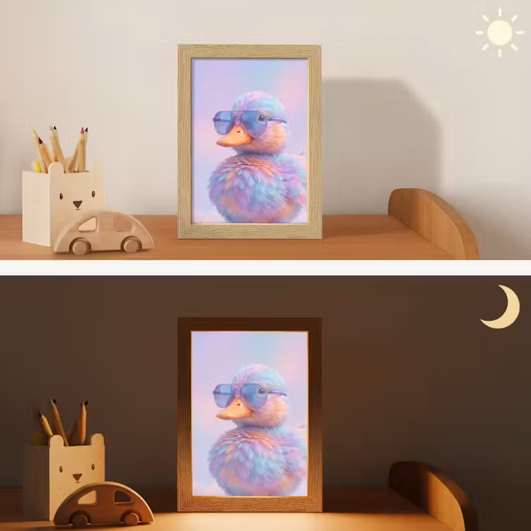 Eend - bril - Pastel Light Box met kabel (Kinderlampje) klein -sfeer3_kind
