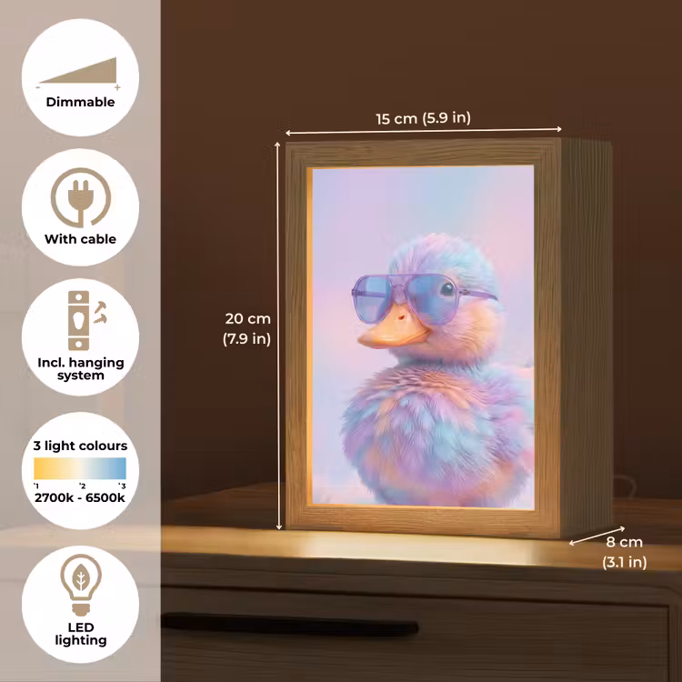 Eend - bril - Pastel Light Box met kabel (Kinderlampje) klein -USP_EN