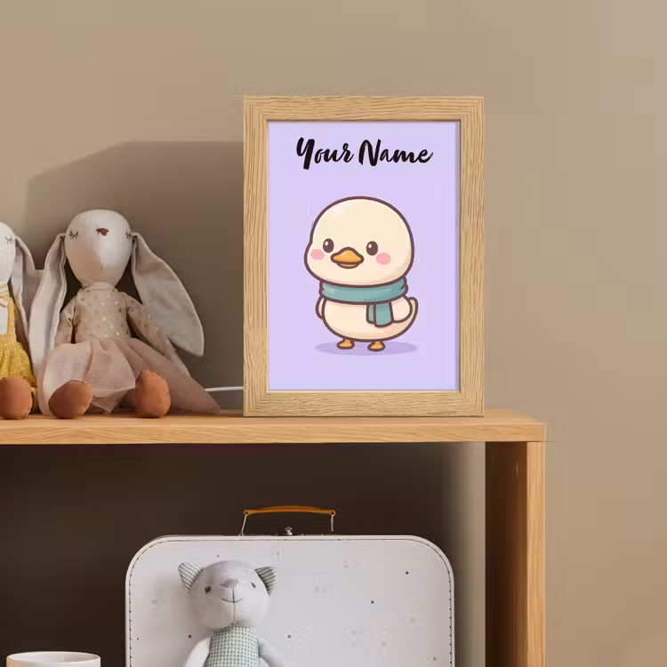 Eend - Paars - Sjaal Light Box met kabel (Kinderlampje) klein -sfeer2_kind