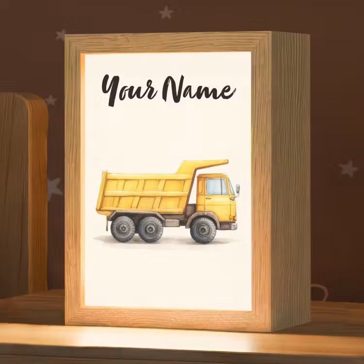 Kiepwagen - Getekend - Geel Light Box met kabel (Kinderlampje) klein -zzz_3d_website
