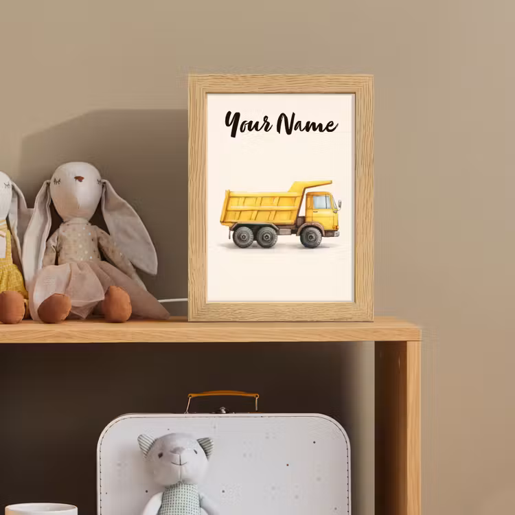 Kiepwagen - Getekend - Geel Light Box met kabel (Kinderlampje) klein -sfeer2_kind