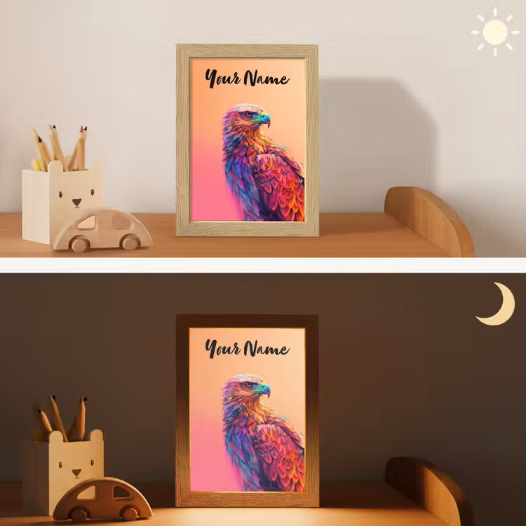 Arend - Vogel - Kleurrijk - Dier Light Box met kabel (Kinderlampje) klein -sfeer3_kind
