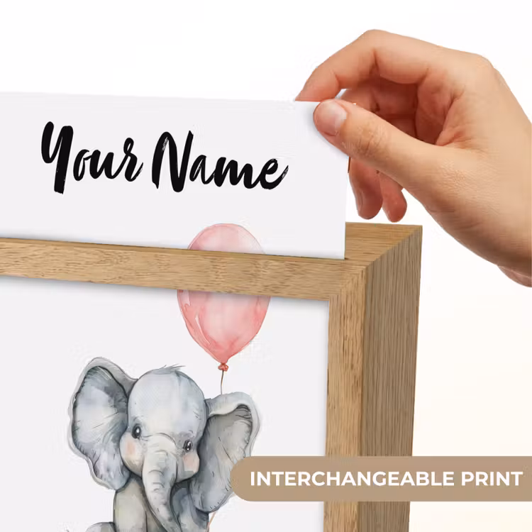 Olifant - Baby dier - Roze ballon Light Box met kabel (Kinderlampje) klein -USP_websiteprintEN