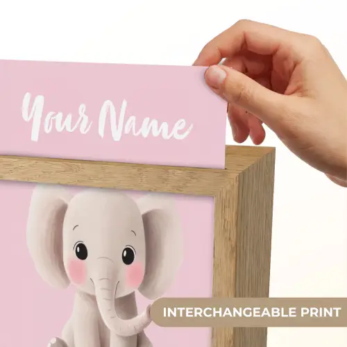 Olifant - Baby - Roze - Cartoon Light Box met kabel (Kinderlampje) klein -USP_websiteprintEN