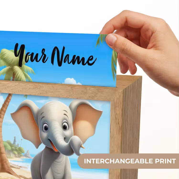 Olifant - Strand - Dieren - Meisjes - Kind Light Box met kabel (Kinderlampje) klein -USP_websiteprintEN