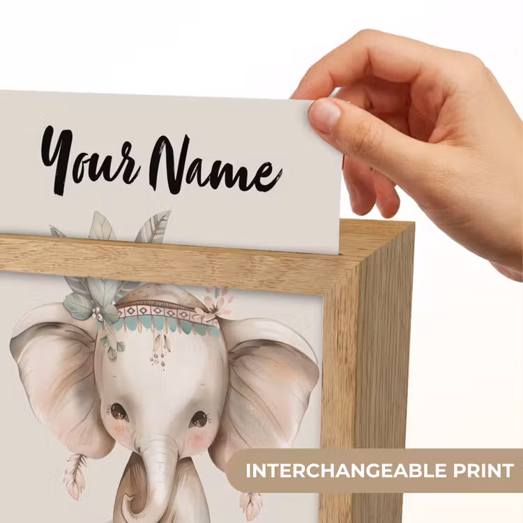 Olifant - Bohemian - Dieren - Boho Light Box met kabel (Kinderlampje) klein -USP_websiteprintEN