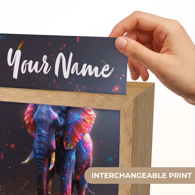 Olifant - Kleuren - Sterren - Dier Light Box met kabel (Kinderlampje) klein -USP_websiteprintEN