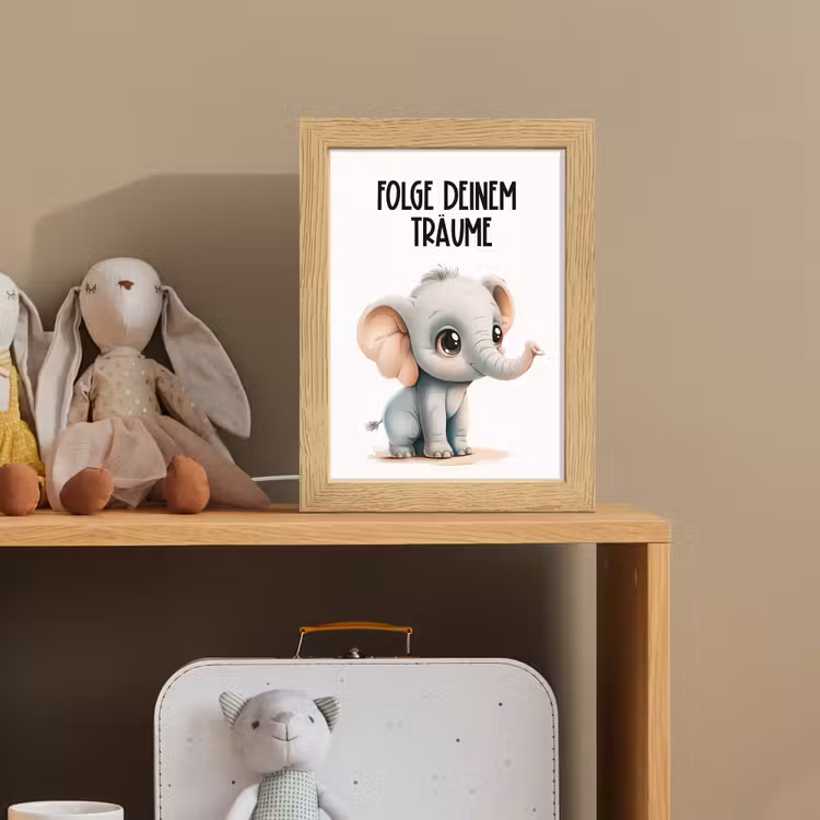 Olifant - Volg je dromen - Quote - Dier Light Box met kabel klein -sfeer2_kind