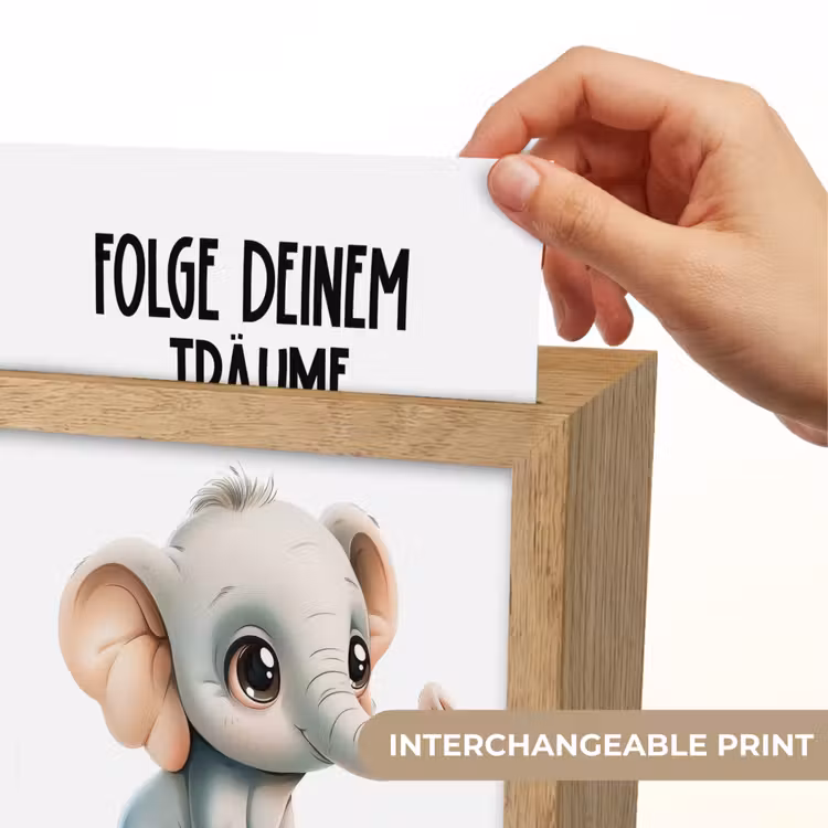 Olifant - Volg je dromen - Quote - Dier Light Box met kabel (Kinderlampje) klein -USP_websiteprintEN