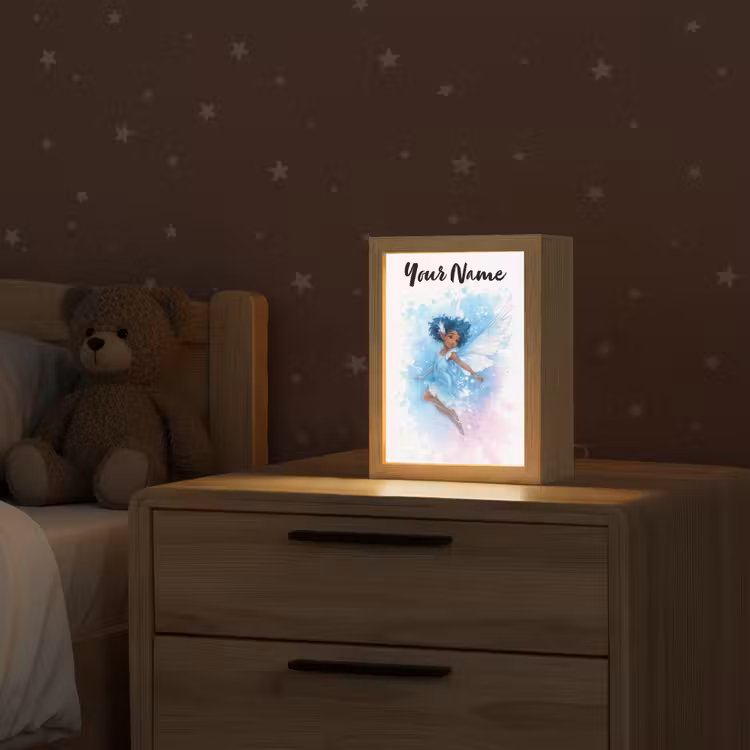 Elf - Blauw - Magie - Roze Light Box met kabel (Kinderlampje) klein -sfeer1_kind