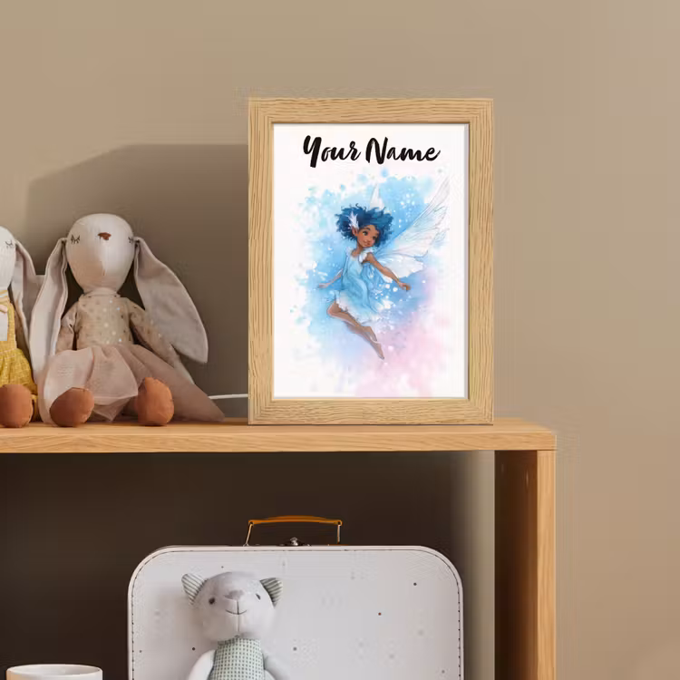 Elf - Blauw - Magie - Roze Light Box met kabel (Kinderlampje) klein -sfeer2_kind