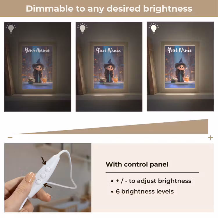 Tovenares - Magie - Toverstaf - Sterren Light Box met kabel (Kinderlampje) klein -USP_dimbaarEN