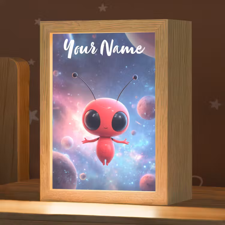 Buitenaards wezen - Rood - Planeten Light Box met kabel (Kinderlampje) klein -zzz_3d_website
