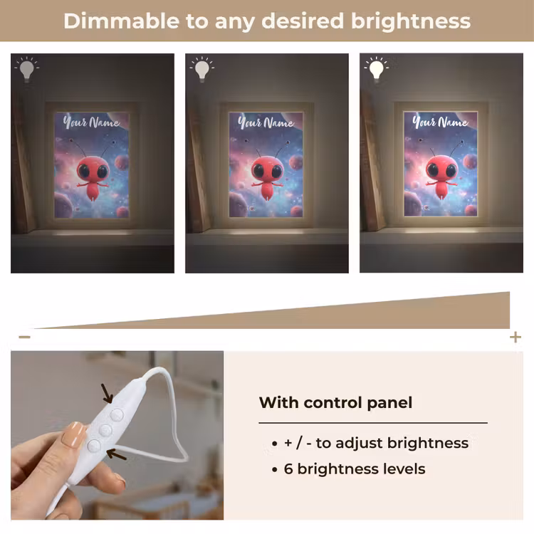 Buitenaards wezen - Rood - Planeten Light Box met kabel (Kinderlampje) klein -USP_dimbaarEN