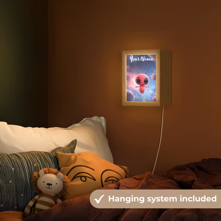 Buitenaards wezen - Rood - Planeten Light Box met kabel (Kinderlampje) klein -sfeer5_kind_EN