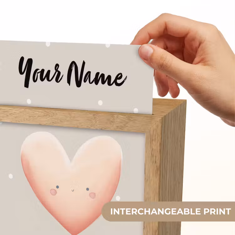 Gezichtje - Hart - Roze - Stippen Light Box met kabel (Kinderlampje) klein -USP_websiteprintEN