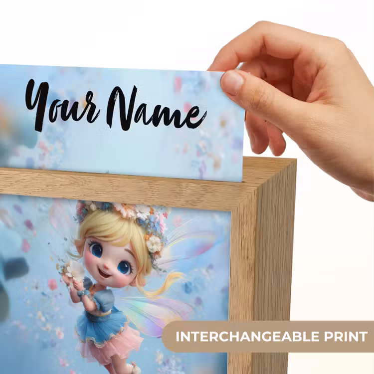 Fee - Bloemen - Sprookje - Blauw Light Box met kabel (Kinderlampje) klein -USP_websiteprintEN
