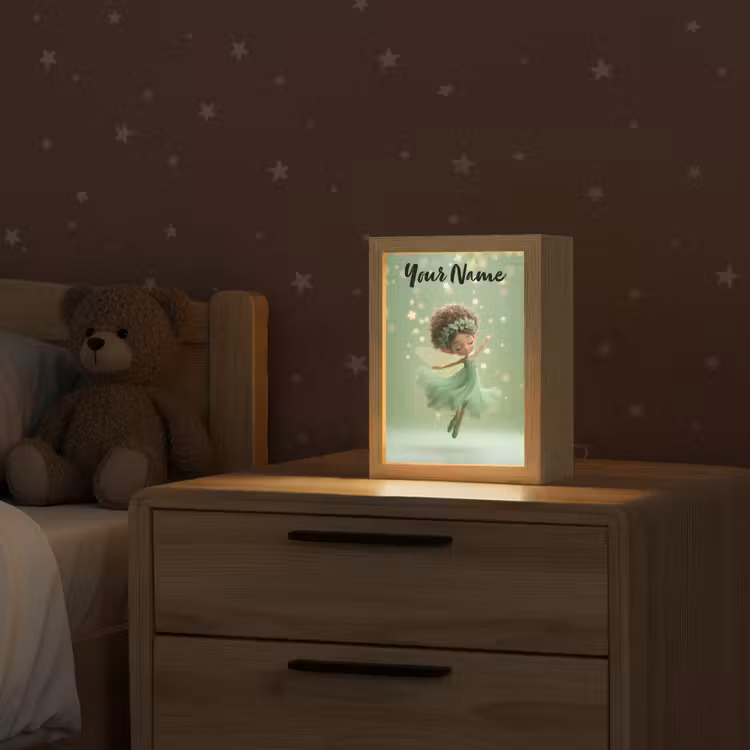 Fee - Groen - Sprookje - Sterren Light Box met kabel (Kinderlampje) klein -sfeer1_kind
