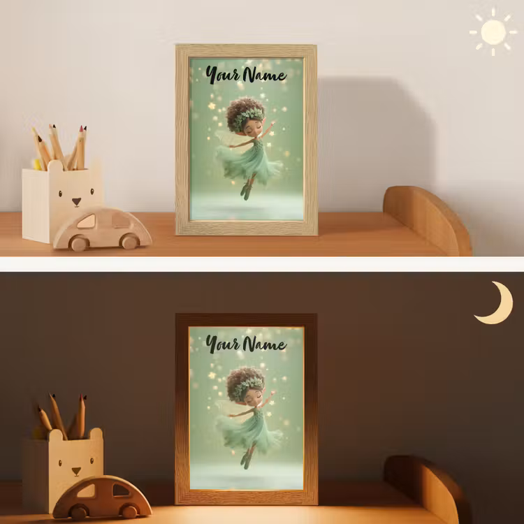 Fee - Groen - Sprookje - Sterren Light Box met kabel (Kinderlampje) klein -sfeer3_kind