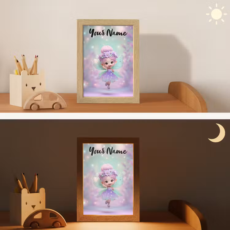 Fee - Paars - Sprookje Light Box met kabel (Kinderlampje) klein -sfeer3_kind