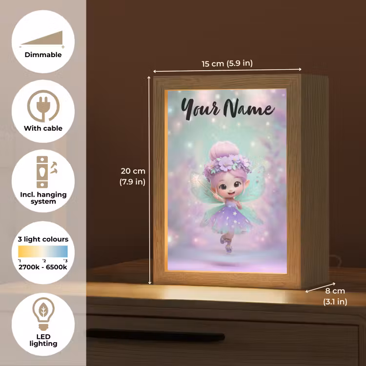 Fee - Paars - Sprookje Light Box met kabel (Kinderlampje) klein -USP_EN