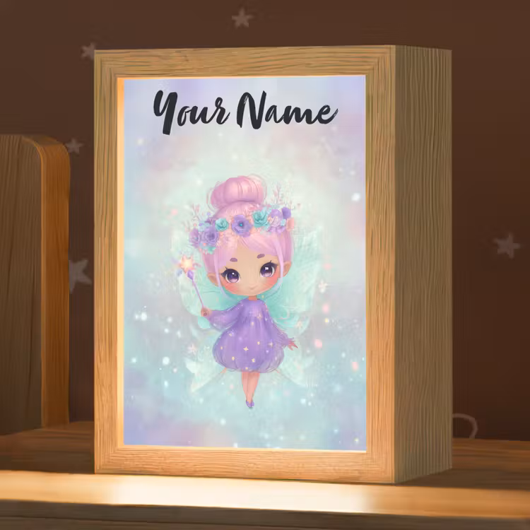 Fee - Paars - Glinsters Light Box met kabel (Kinderlampje) klein -zzz_3d_website