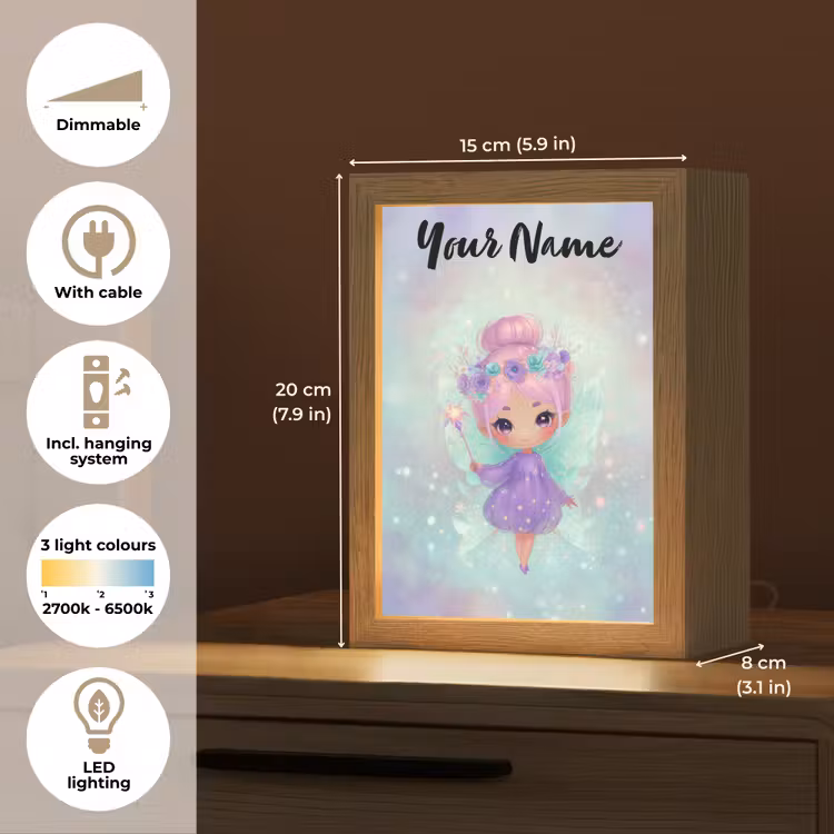 Fee - Paars - Glinsters Light Box met kabel (Kinderlampje) klein -USP_EN