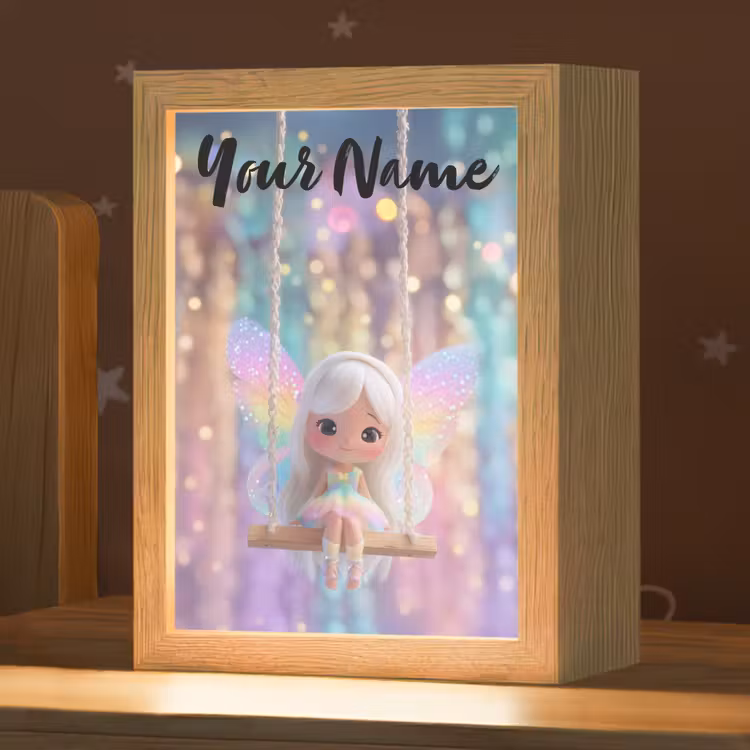 Fee - Schommel - Paars - Glinsters Light Box met kabel (Kinderlampje) klein -zzz_3d_website