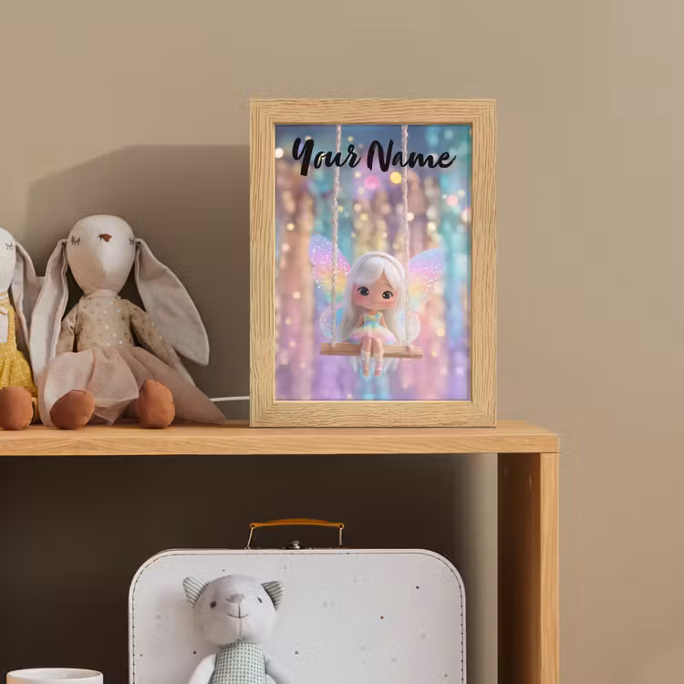 Fee - Schommel - Paars - Glinsters Light Box met kabel (Kinderlampje) klein -sfeer2_kind