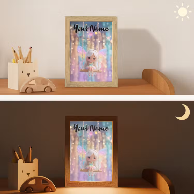 Fee - Schommel - Paars - Glinsters Light Box met kabel (Kinderlampje) klein -sfeer3_kind
