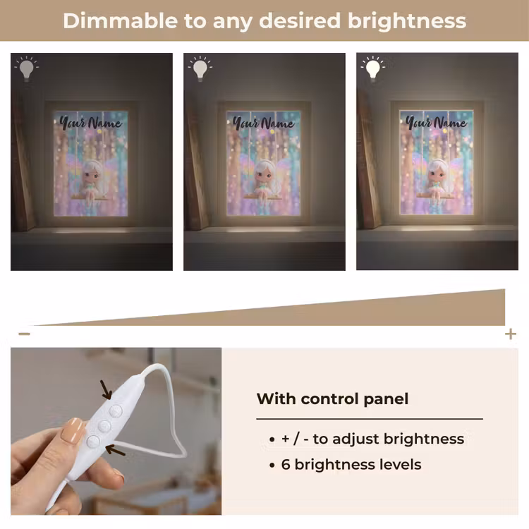 Fee - Schommel - Paars - Glinsters Light Box met kabel (Kinderlampje) klein -USP_dimbaarEN