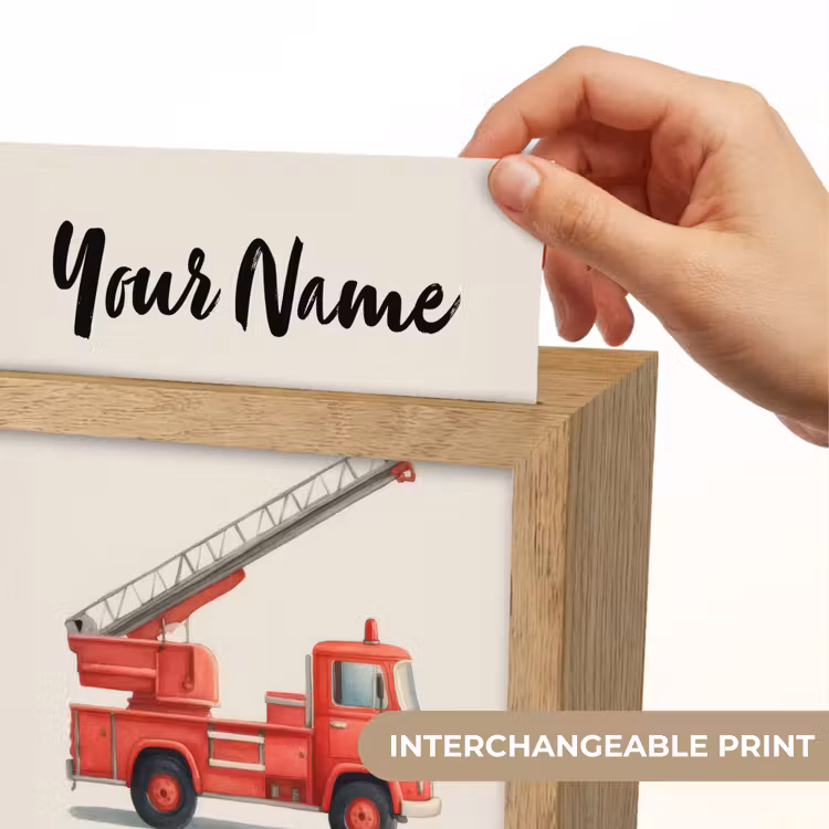 Brandweerwagen - Getekend - Rood Light Box met kabel (Kinderlampje) klein -USP_websiteprintEN