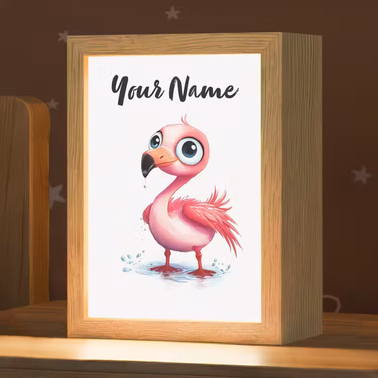 Flamingo - Roze - Water Light Box met kabel (Kinderlampje) klein -zzz_3d_website