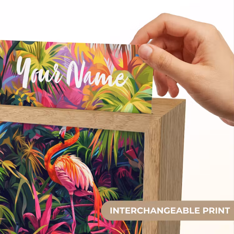 Flamingo - Tropisch - Dier - Bladeren Light Box met kabel (Kinderlampje) klein -USP_websiteprintEN