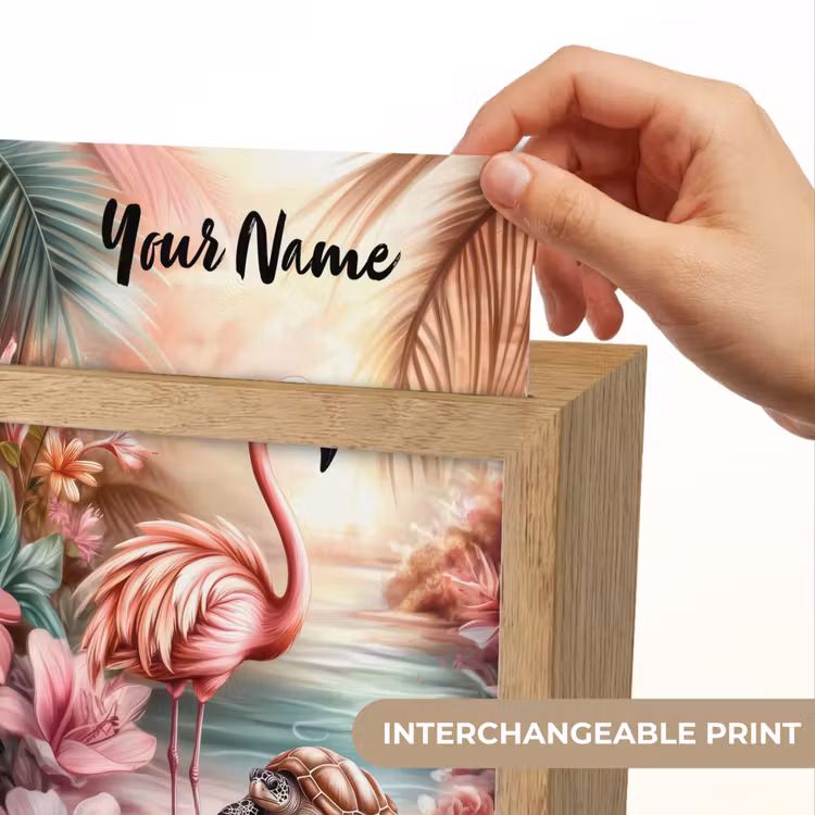 Flamingo - Schildpad - Roze Light Box met kabel (Kinderlampje) klein -USP_websiteprintEN
