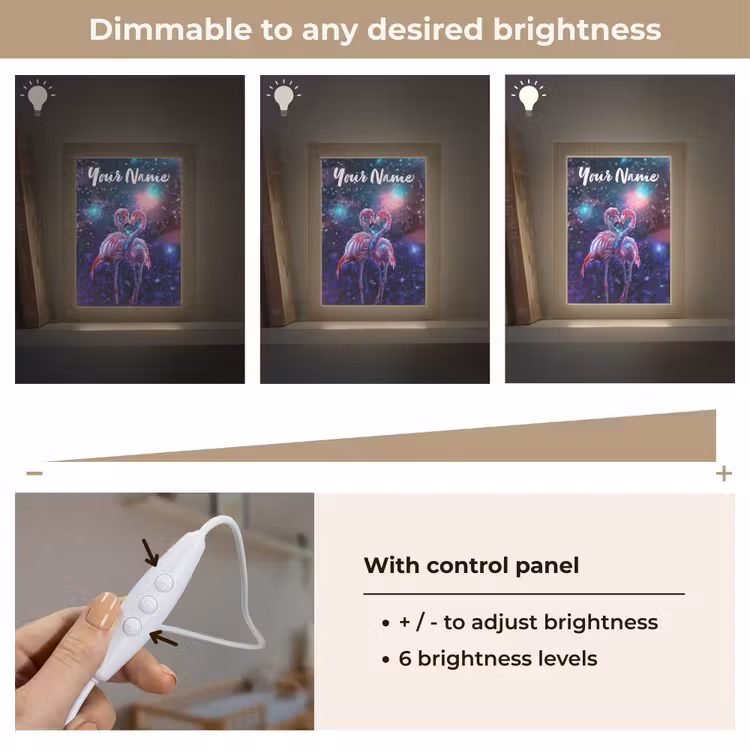 Flamingo's - Dieren - Ruimte - Galaxy Light Box met kabel (Kinderlampje) klein -USP_dimbaarEN