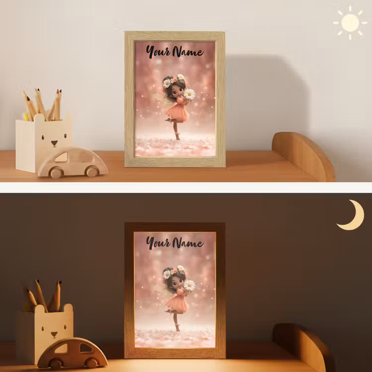 Bloemenfee - Roze - Meisje Light Box met kabel (Kinderlampje) klein -sfeer3_kind