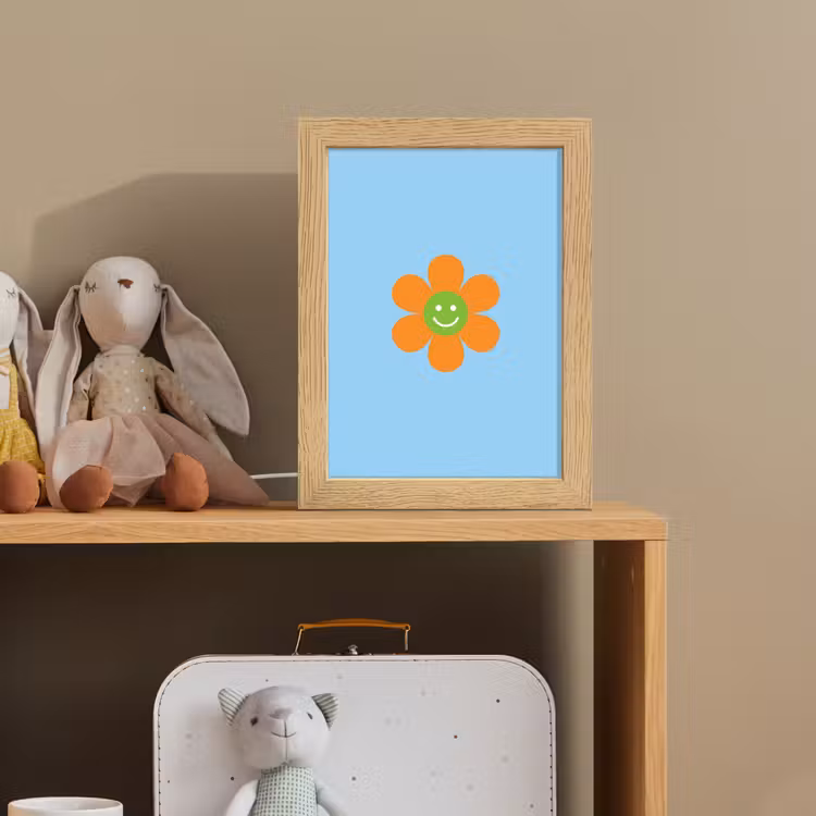 Bloem - Smiley - Kleurrijk Light Box met kabel (Kinderlampje) klein -sfeer2_kind
