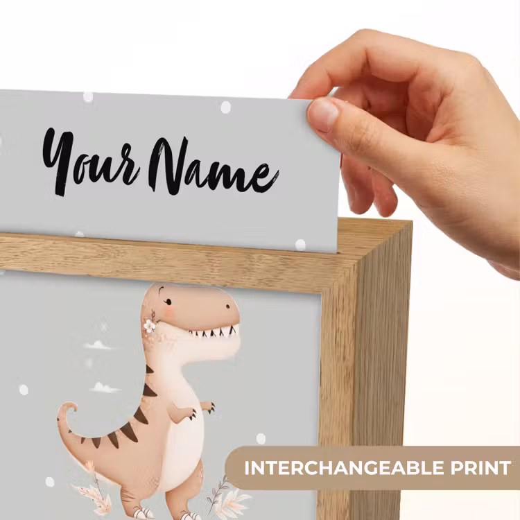 Bloemen - Blauw - Stippen - Dino Light Box met kabel (Kinderlampje) klein -USP_websiteprintEN