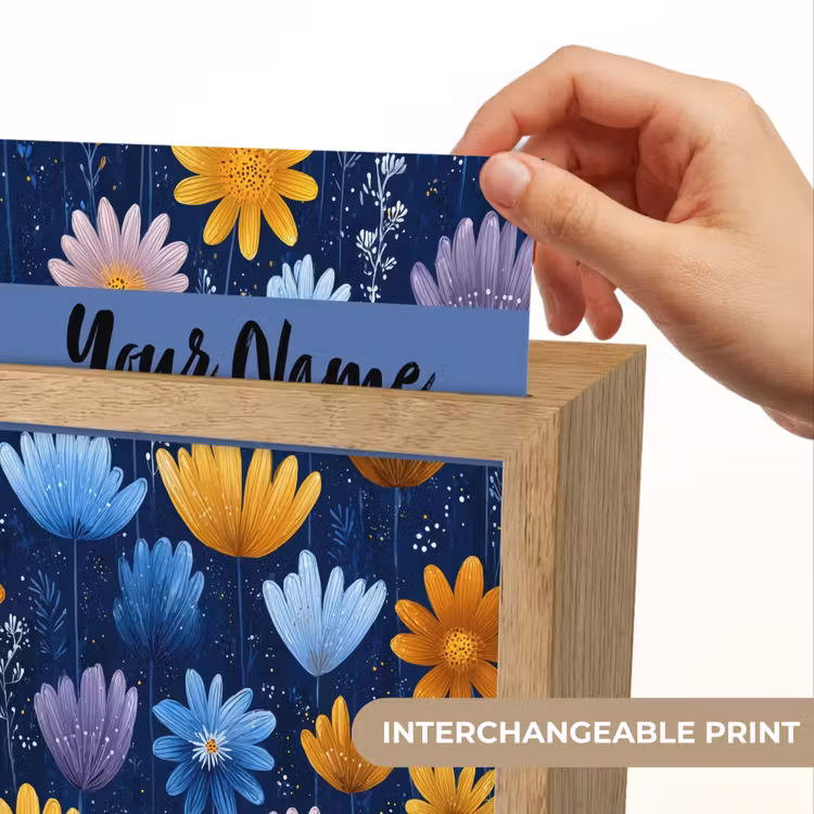 Bloemen - Patroon - Blauw Light Box met kabel (Kinderlampje) klein -USP_websiteprintEN