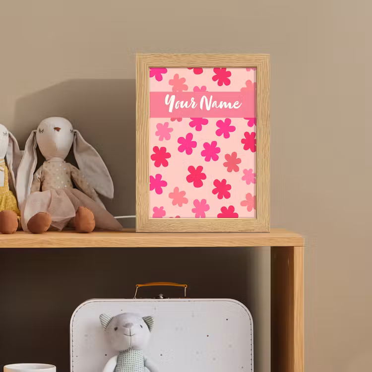 Bloemen - Patroon - Roze Light Box met kabel (Kinderlampje) klein -sfeer2_kind