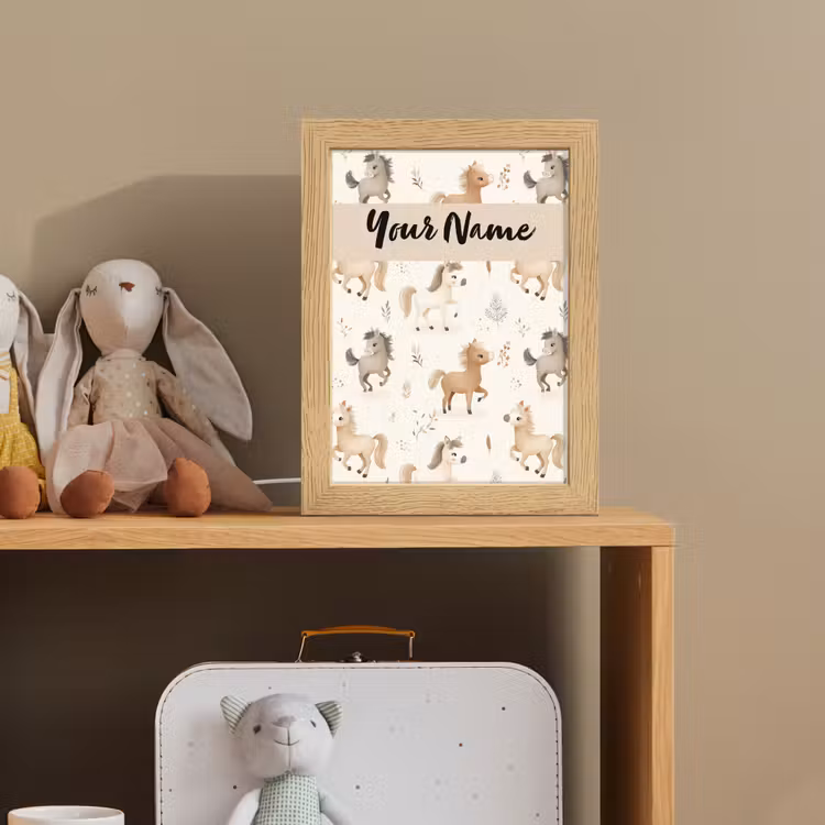 Veulens - Paard - Patroon - Beige Light Box met kabel (Kinderlampje) klein -sfeer2_kind