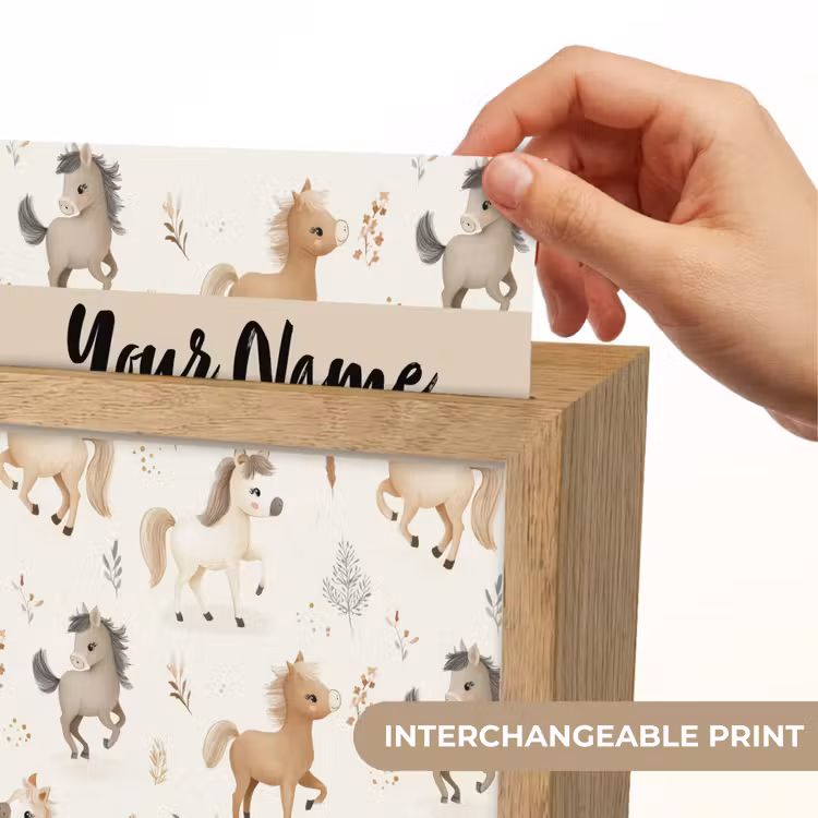 Veulens - Paard - Patroon - Beige Light Box met kabel (Kinderlampje) klein -USP_websiteprintEN
