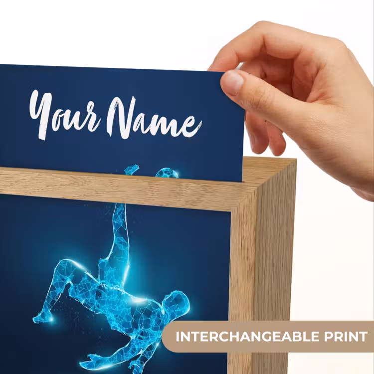 Voetballer - Blauw - Neon Light Box met kabel (Kinderlampje) klein -USP_websiteprintEN
