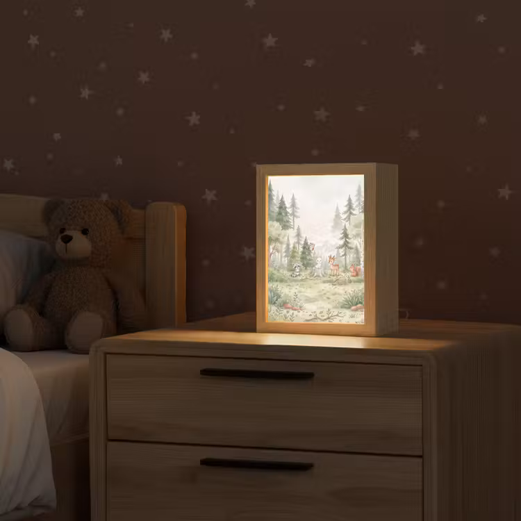 Bos - Dieren - Groen Light Box met kabel (Kinderlampje) klein -sfeer1_kind
