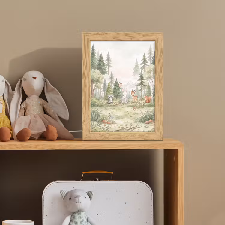 Bos - Dieren - Groen Light Box met kabel (Kinderlampje) klein -sfeer2_kind