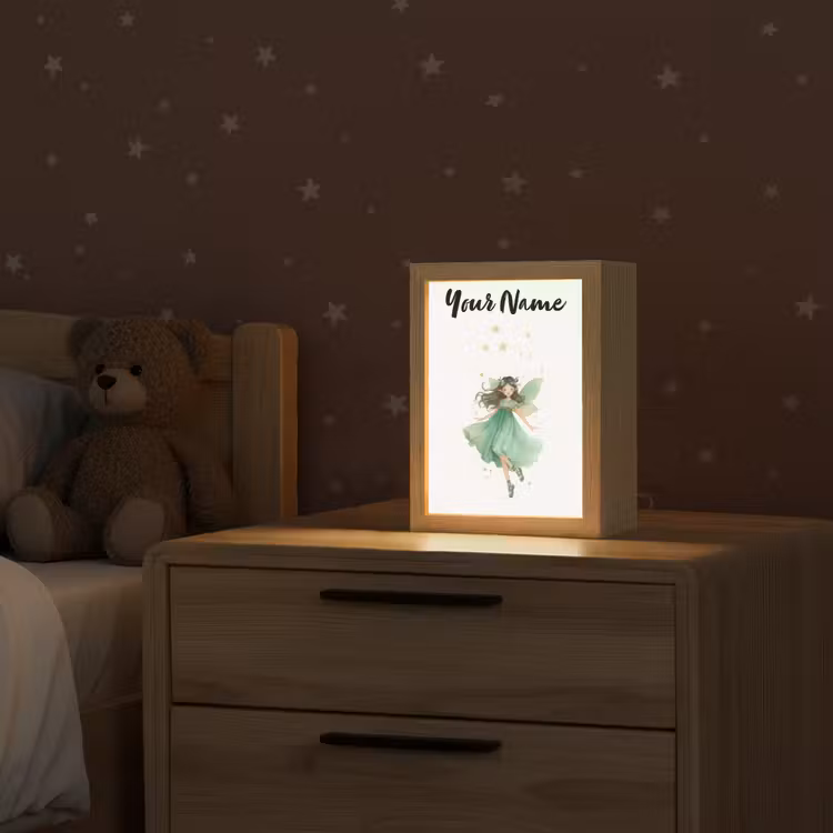 Bosfee - Groen - Sprookje Light Box met kabel (Kinderlampje) klein -sfeer1_kind